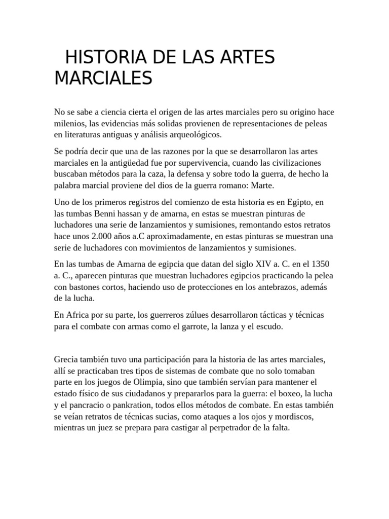 HISTORIA DE LAS ARTES MARCIALES | PDF