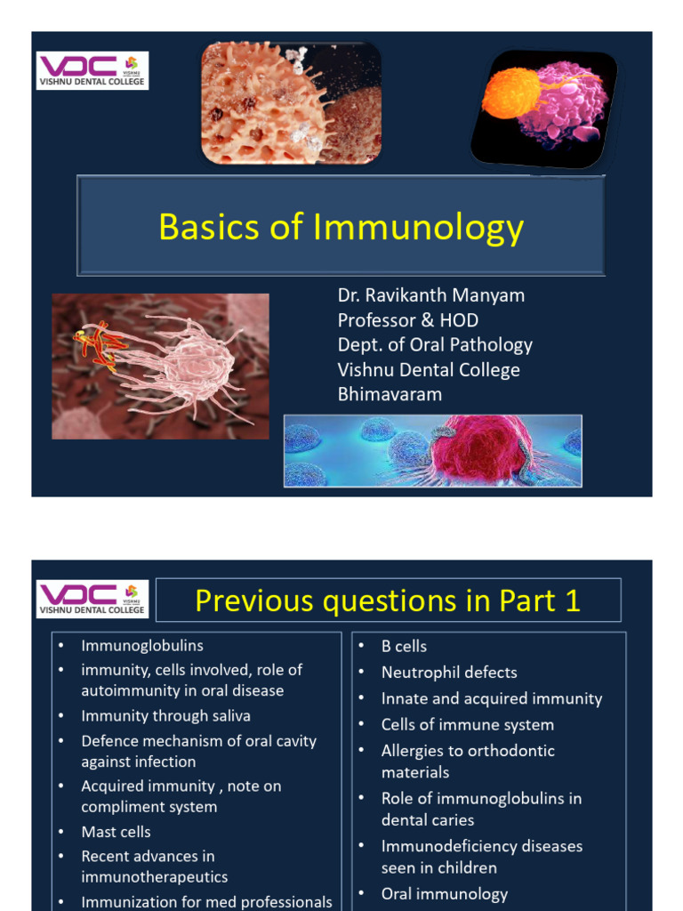Basics of Immunology | PDF | Immune System | T Cell