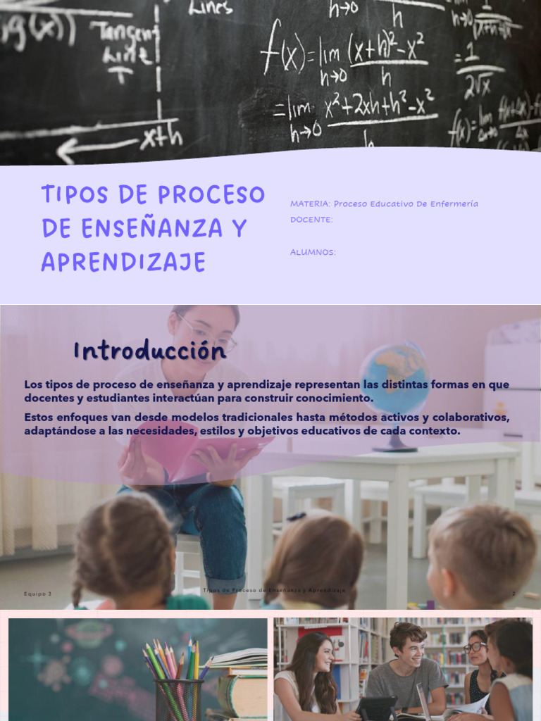 Tipos de Procesos de Enseñanza y Apredizaje | PDF | Enseñando | Aprendizaje