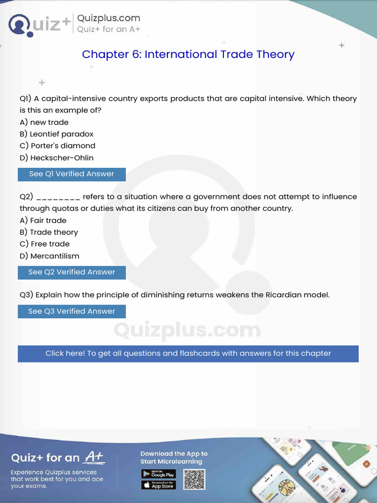 A Capitalintensive Country Exports Products That Are Capital Intensive ...