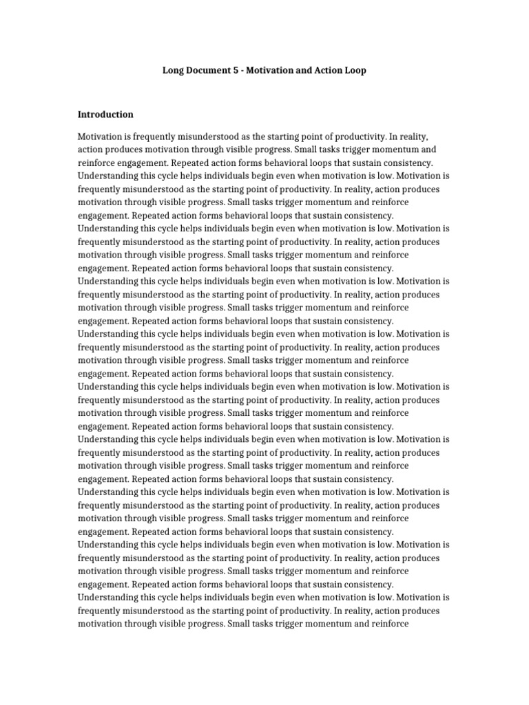 Long Document 5 - Motivation and Action Loop (1) | PDF | Motivational ...