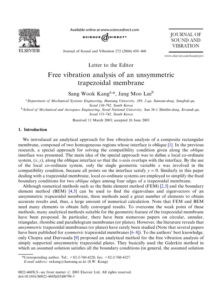 1-s2.0-S0022460X03007983-main | PDF | Eigenvalues And Eigenvectors ...