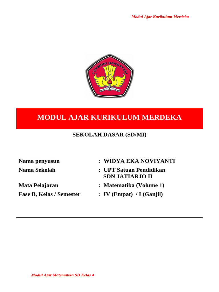 Modul Ajar MTK Unit 1 | PDF
