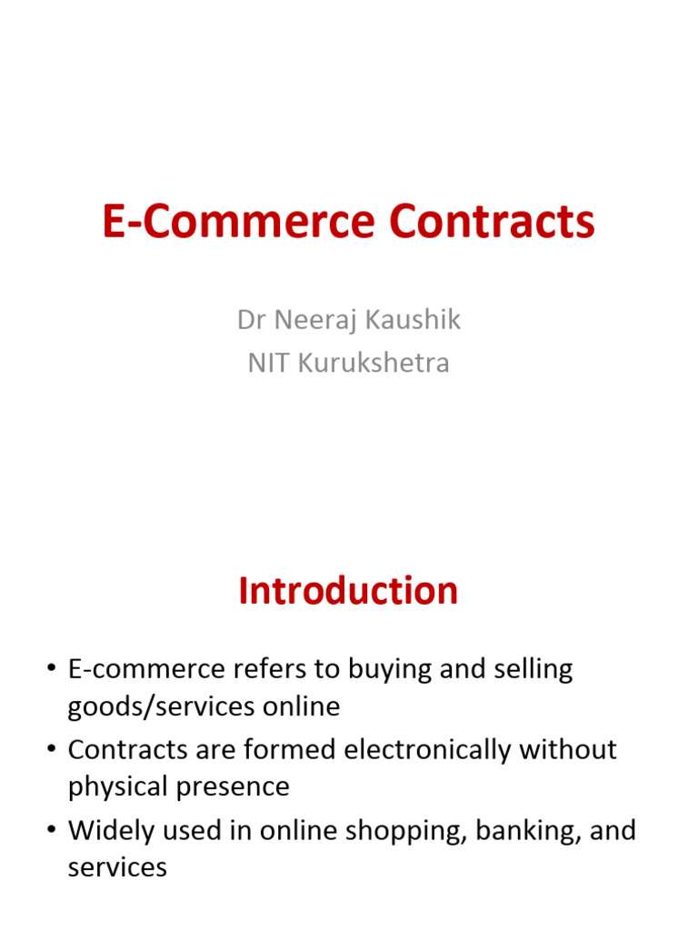 Ecommerce Contracts | PDF | Consumer Protection | E Commerce