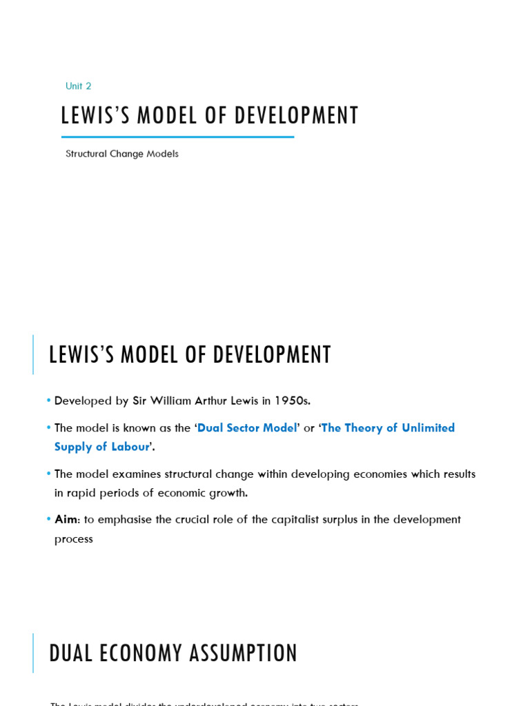 9. Structural change models - Lewis | PDF | Labour Economics | Economies