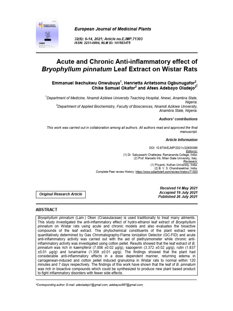 Acute_and_Chronic_Anti-inflammatory_effect_of_Bryo | PDF | Inflammation ...