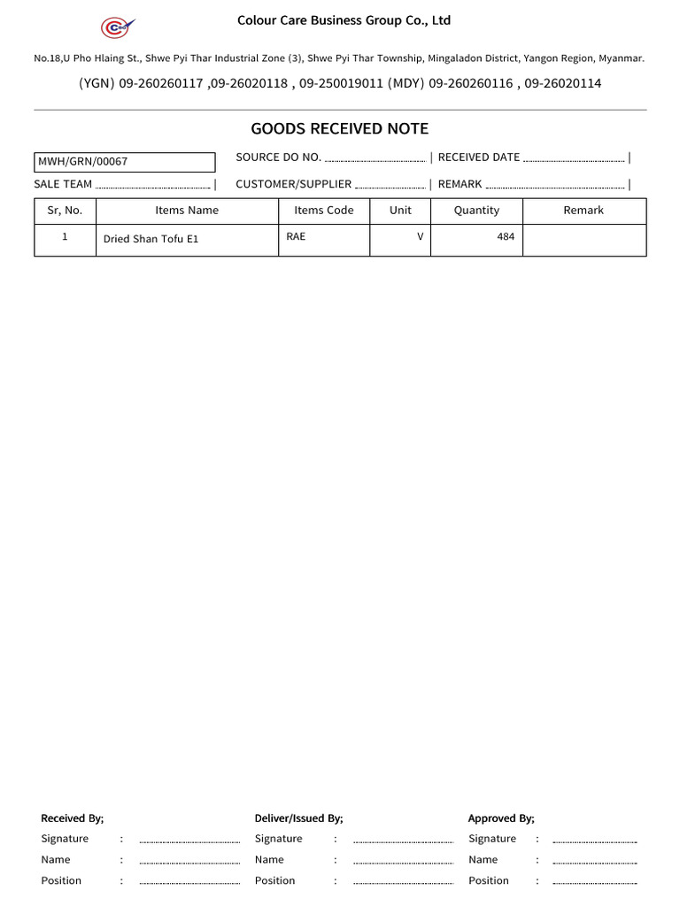 Receipt Note (2) | PDF