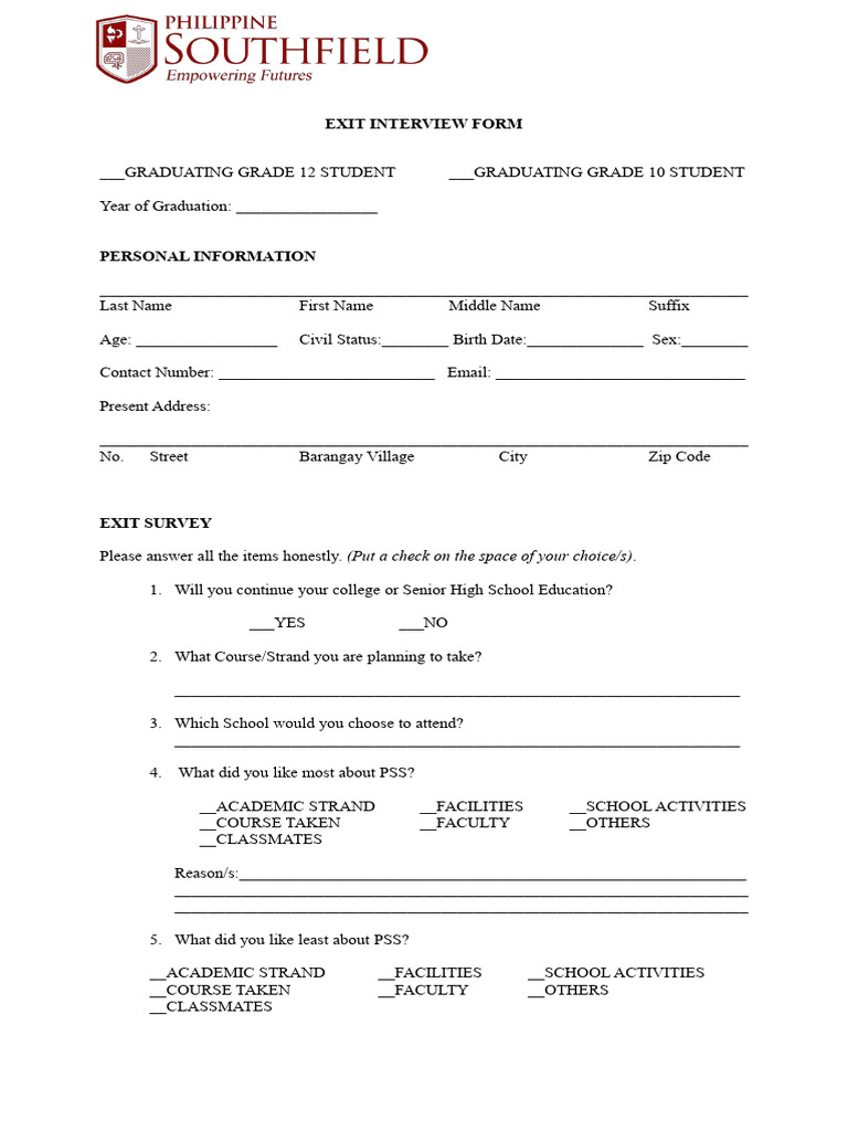 Pss - Exit Interview Form | PDF | Chess Theory | Chess