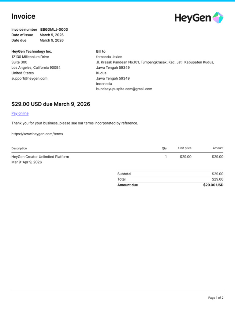 Invoice Iebgdmlj 0003 | PDF