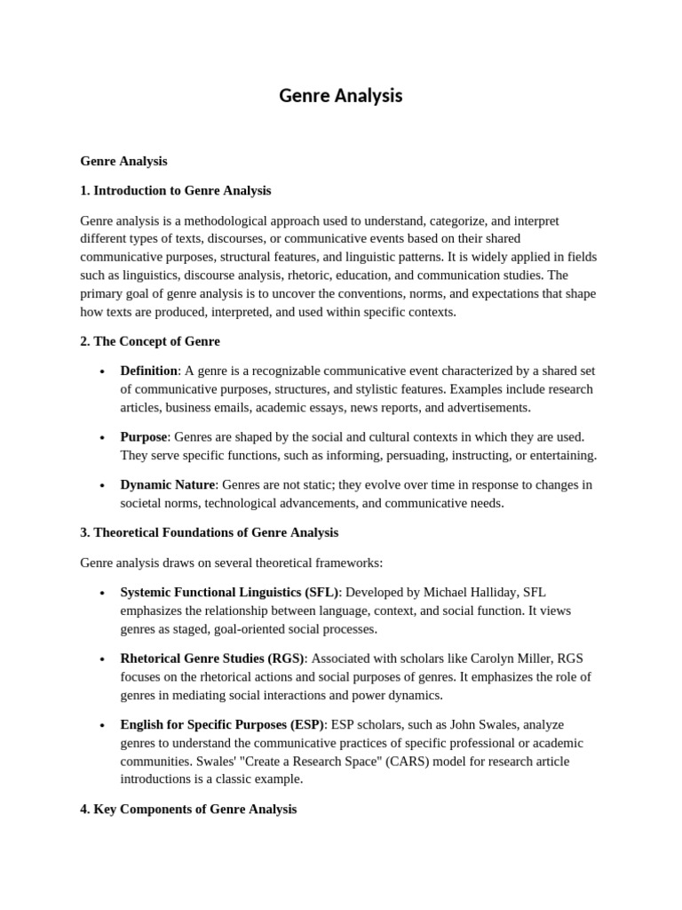 Genre Analysis | PDF | Genre | Rhetoric