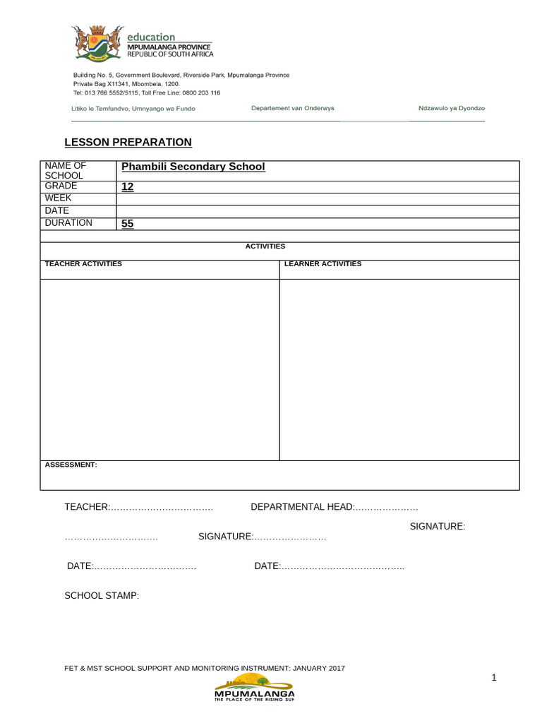2026 Lesson Preparation Template | PDF