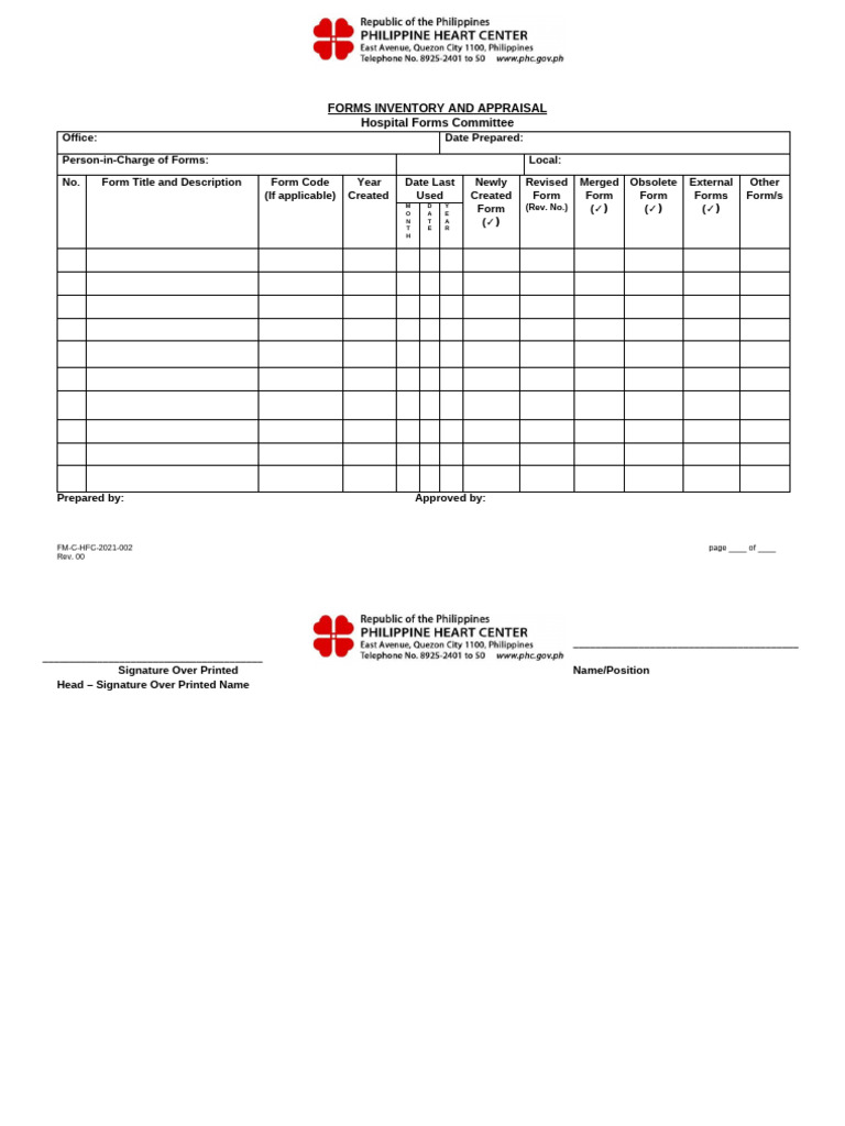 Forms Inventory and Appraisal | PDF