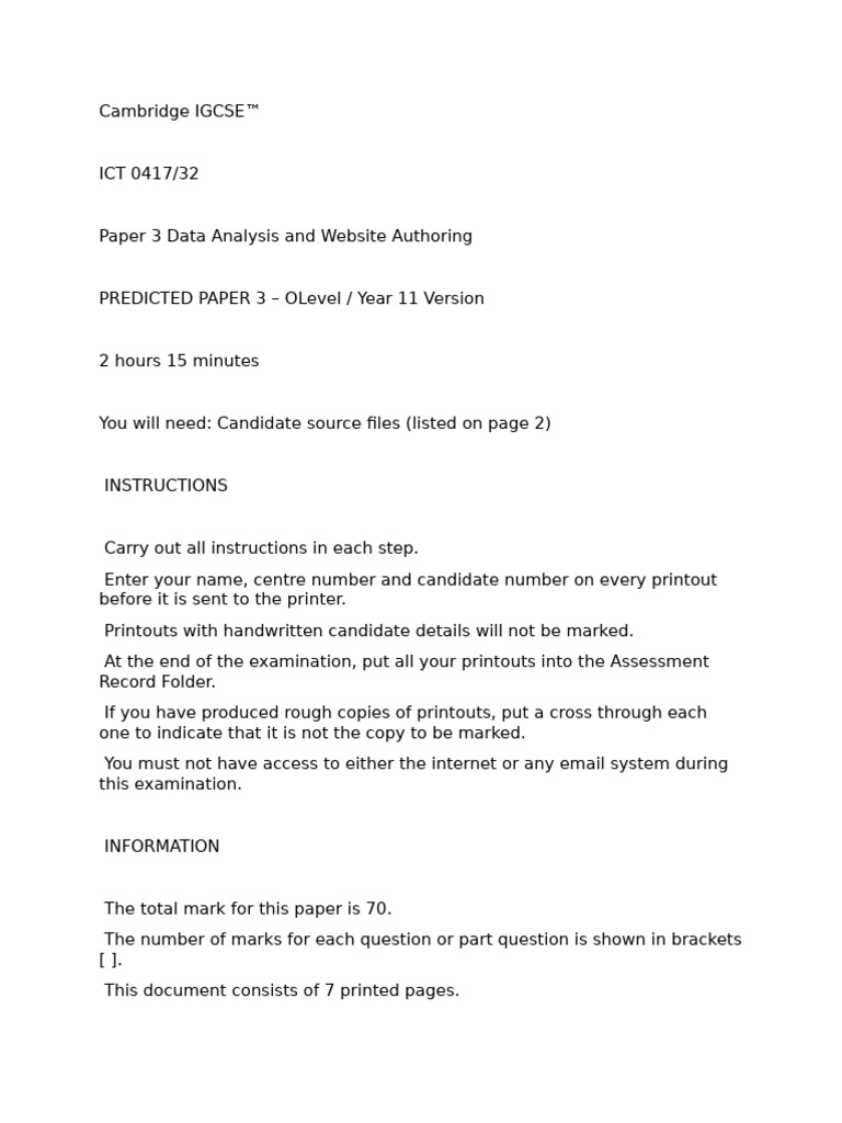 Predicted Paper Version 2 | PDF | Spreadsheet