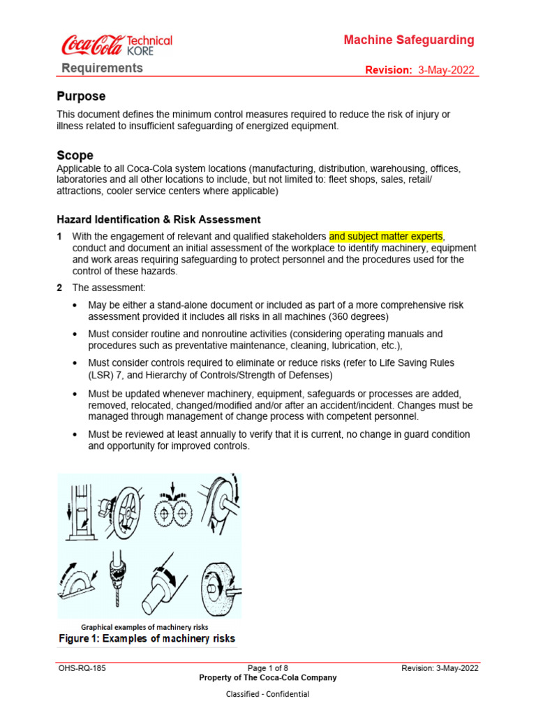 OHS RQ 185 Machine Safeguarding | PDF | Safety | Electrical Wiring
