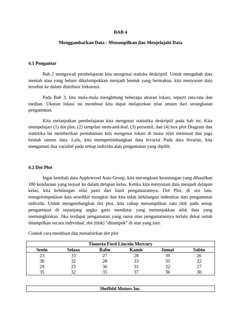 Ringkasan Bab 4 Statistik | PDF