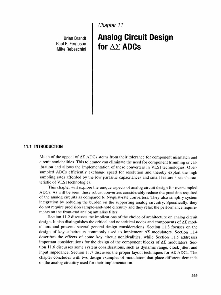 Analog Circuit Design for ADCs | PDF | Analog To Digital Converter ...