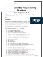 Object Oriented Programming Structure: Class Assignment No. 1