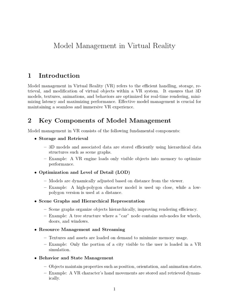 10 ARVR Model Management | PDF | Virtual Reality | Rendering (Computer ...