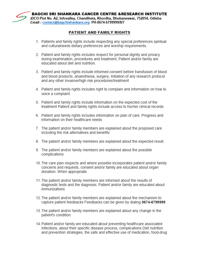 Patients Rights and Responsibilities | PDF | Patient | Therapy