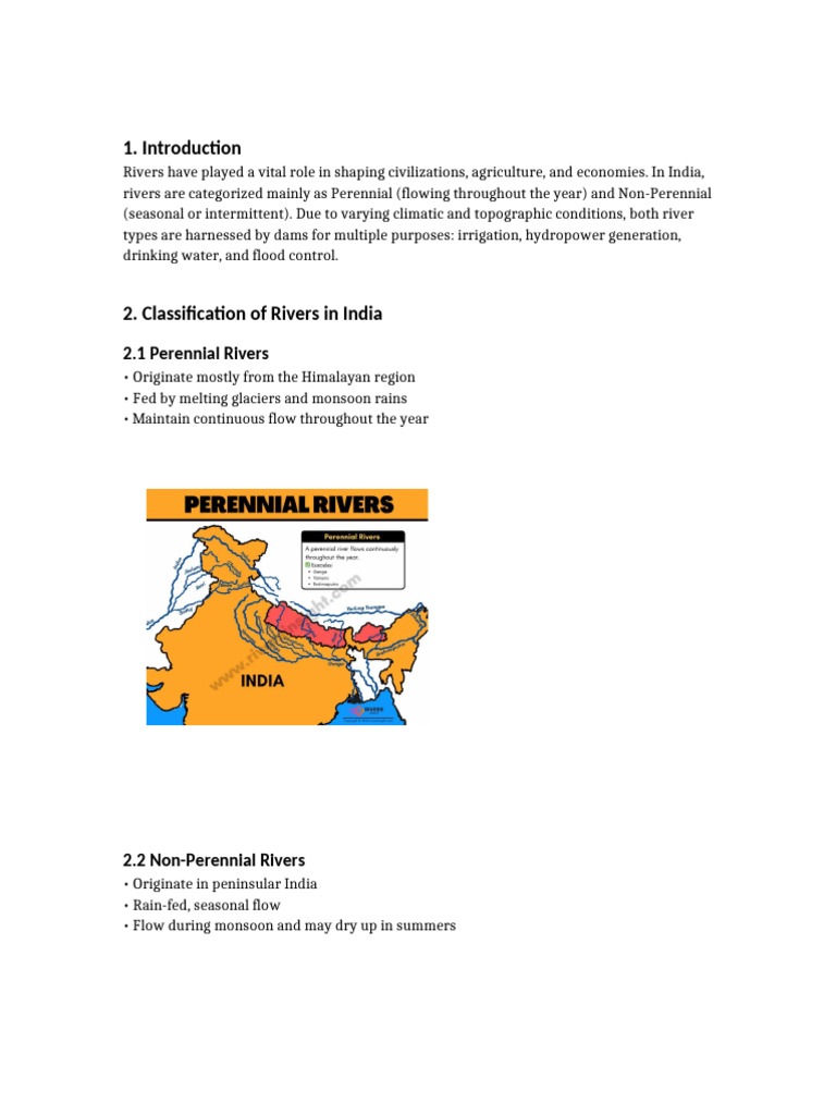 Perennial and Non Perennial Rivers Report | PDF | Hydroelectricity | River