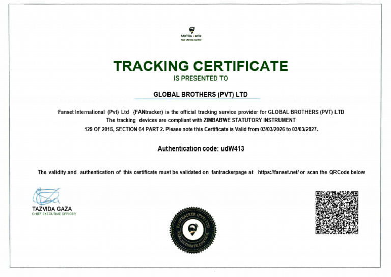Tracking Certificate | PDF