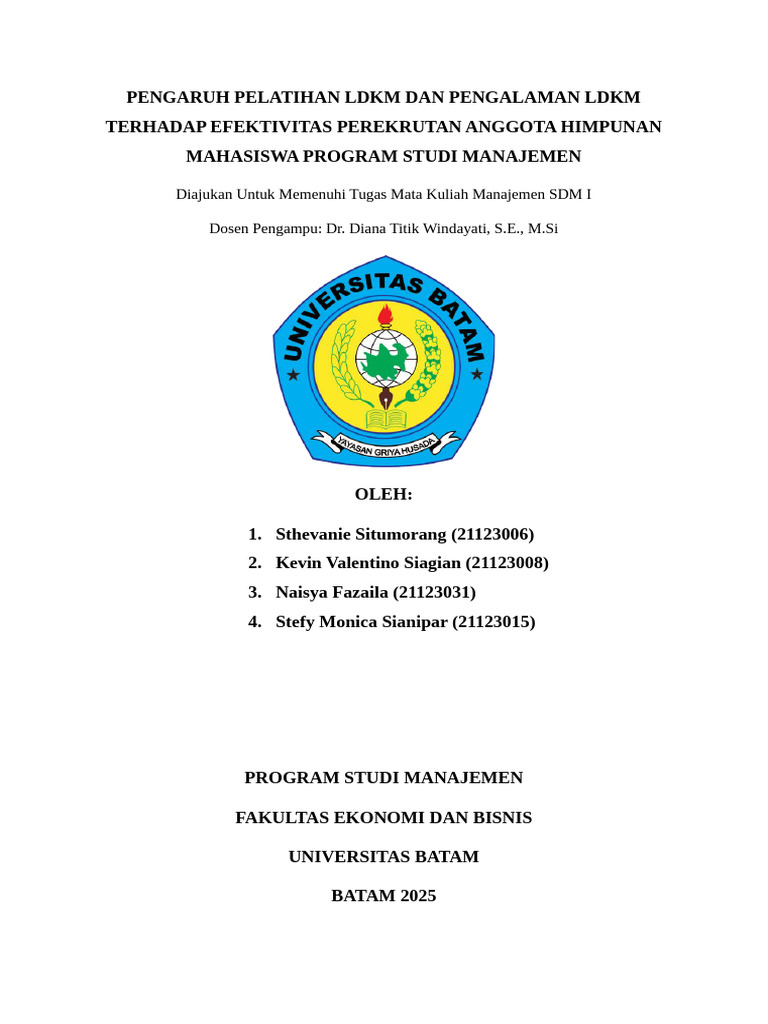 Pengaruh Pelatihan Ldkm Dan Pengalaman Ldkm Terhadap Efektivitas ...
