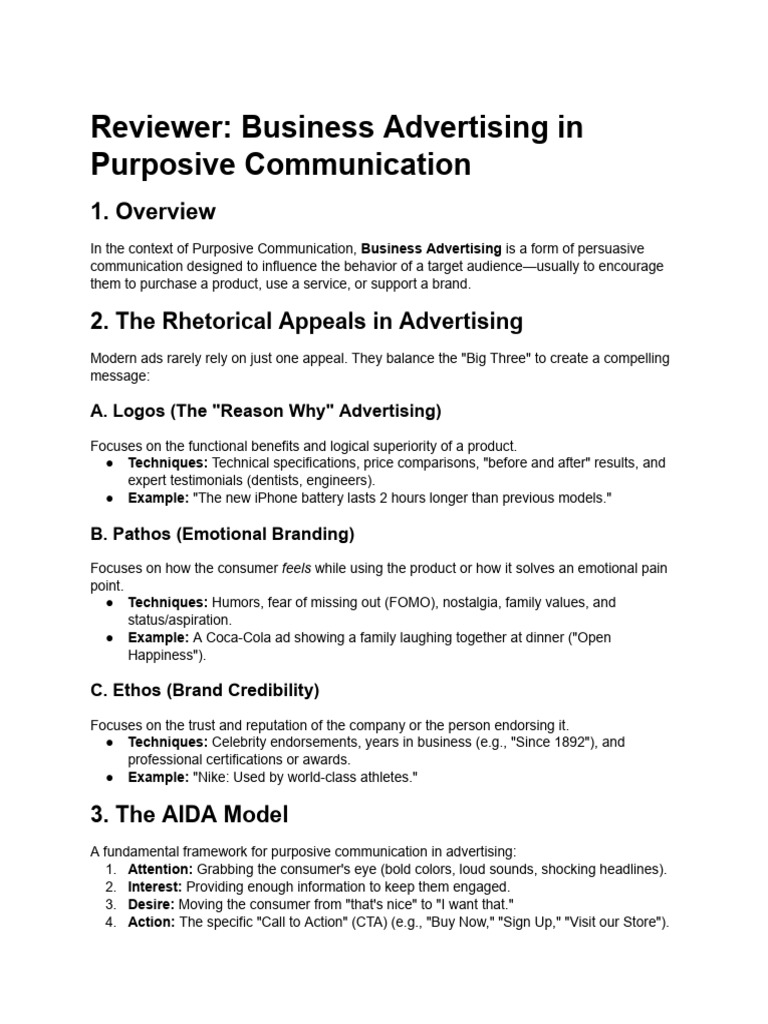 Reviewer- Business Advertising | PDF | Advertising | Human Communication