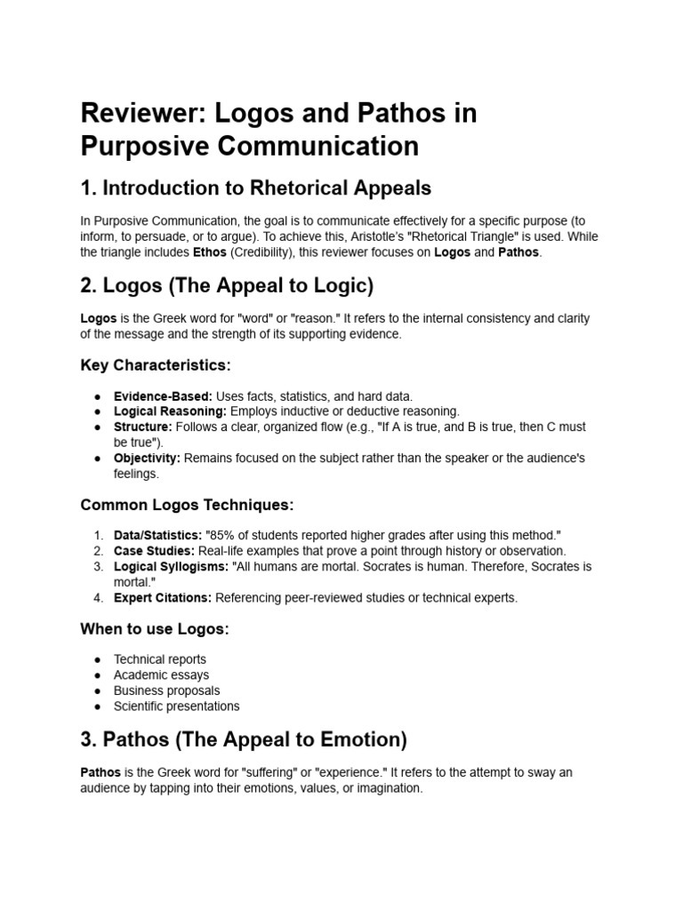 Reviewer- Logos and Pathos | PDF | Cognition