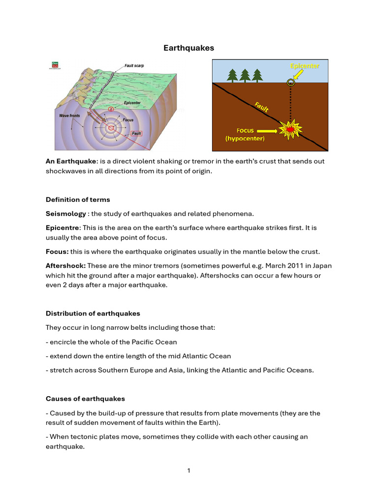 Form 2 - Earthquakes | PDF | Earthquakes | Plate Tectonics
