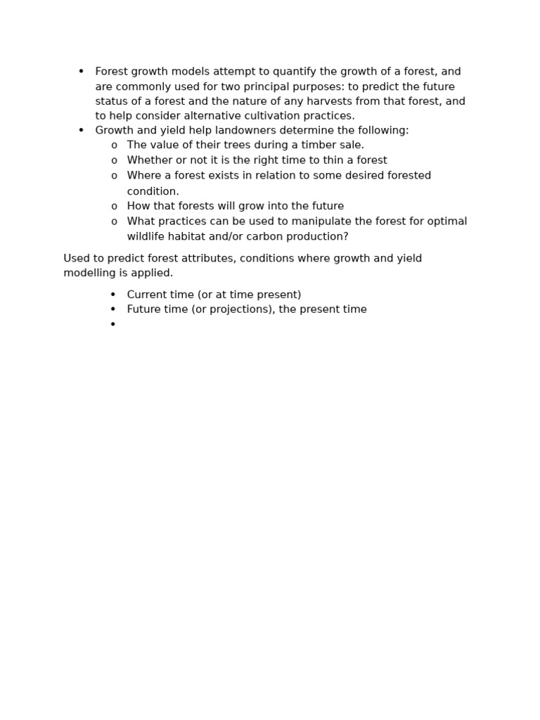 Forest Growth and Yield | PDF