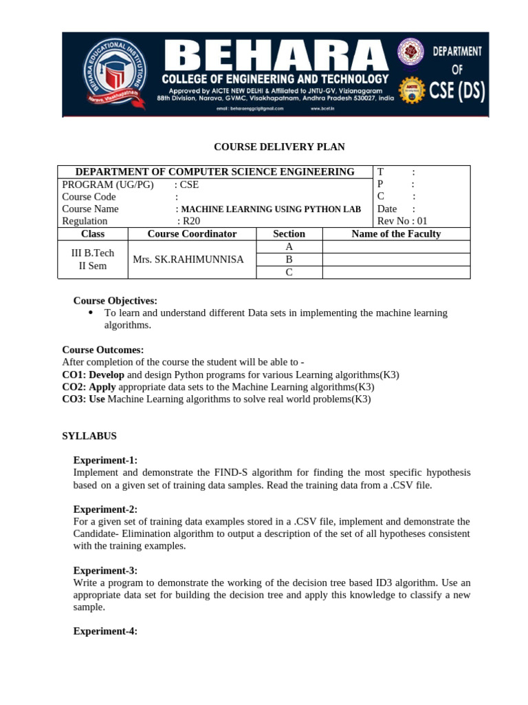 Csd Sample Lab Cdp | PDF | Statistical Classification | Machine Learning