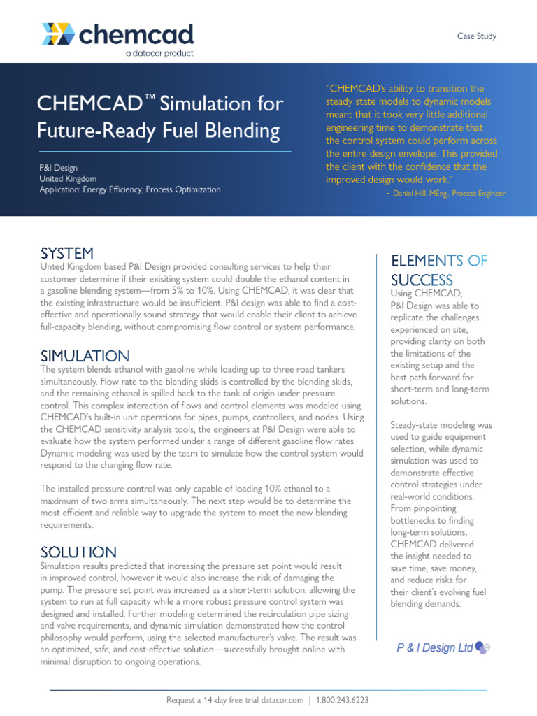 CHEMCAD Fuel Blending | PDF | Simulation | Gasoline