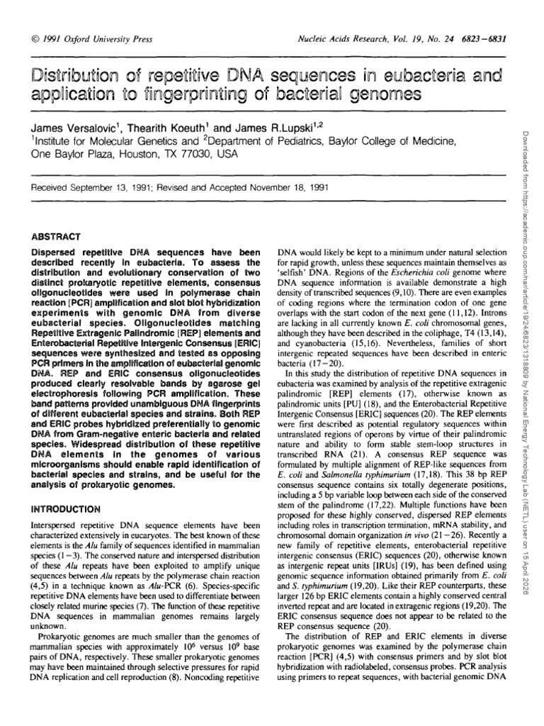 ERIC Reference | PDF | Polymerase Chain Reaction | Dna Sequencing