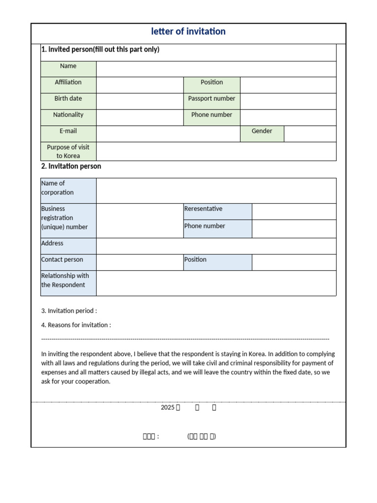 VISA Form_letter of Invitation (4) | PDF
