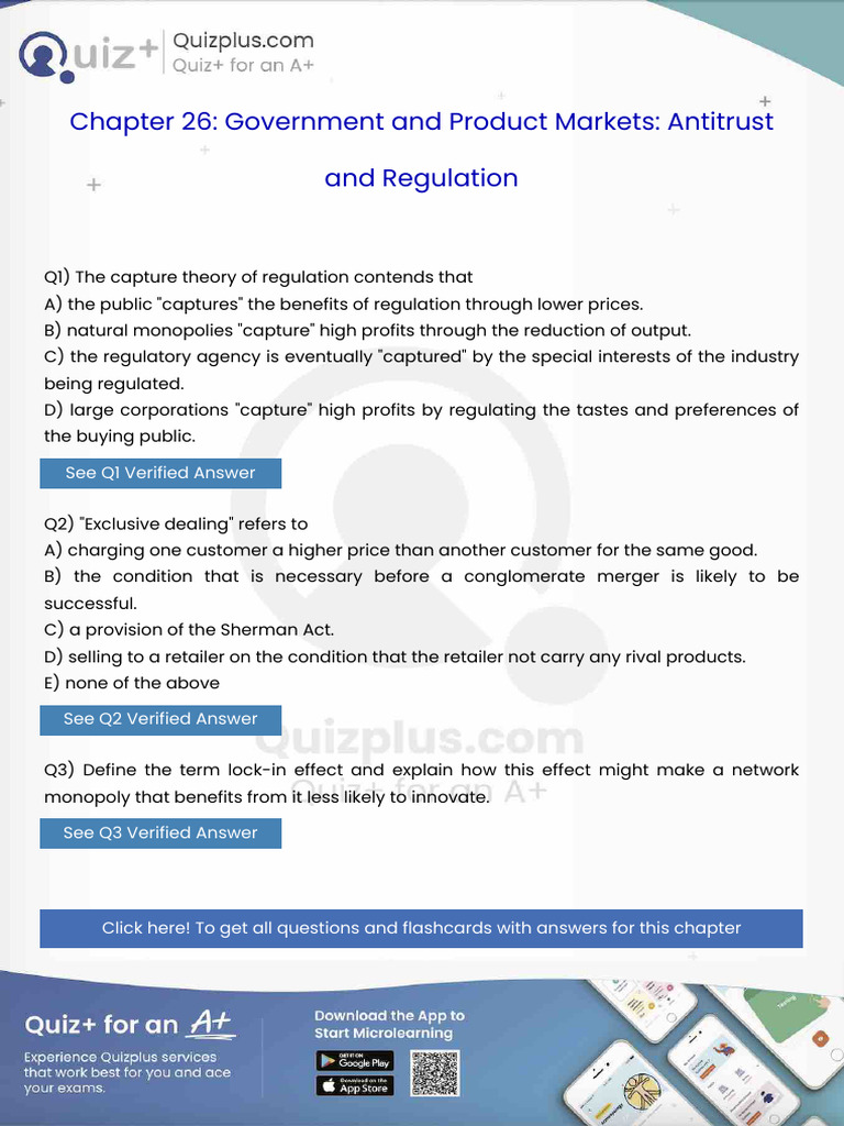 The Capture Theory of Regulation Contends That | PDF | Perfect ...