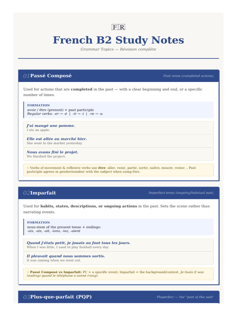 French b2 Notes | PDF | Syntaxe | Interprétation (Philosophie)