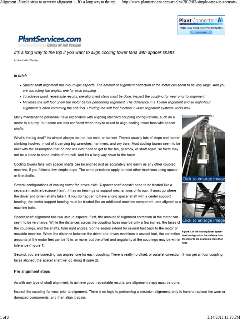 Cooling Tower Fan Alignment | PDF | Manufactured Goods | Equipment