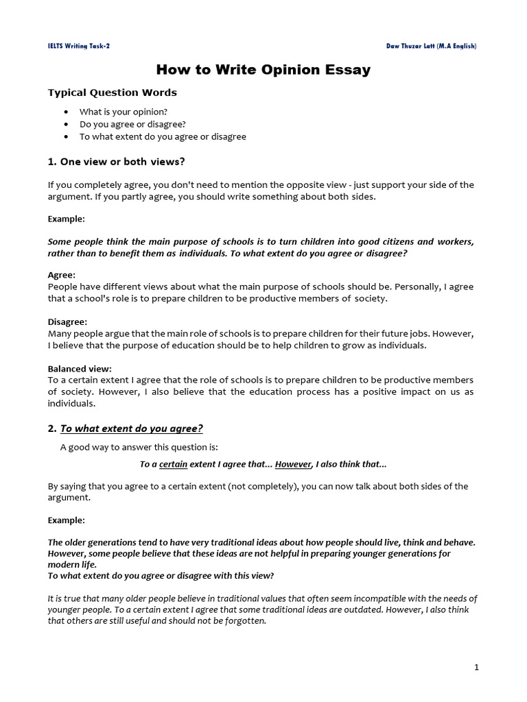 Task 2 - How to Write an Opinion Essay | PDF | News | Newspapers