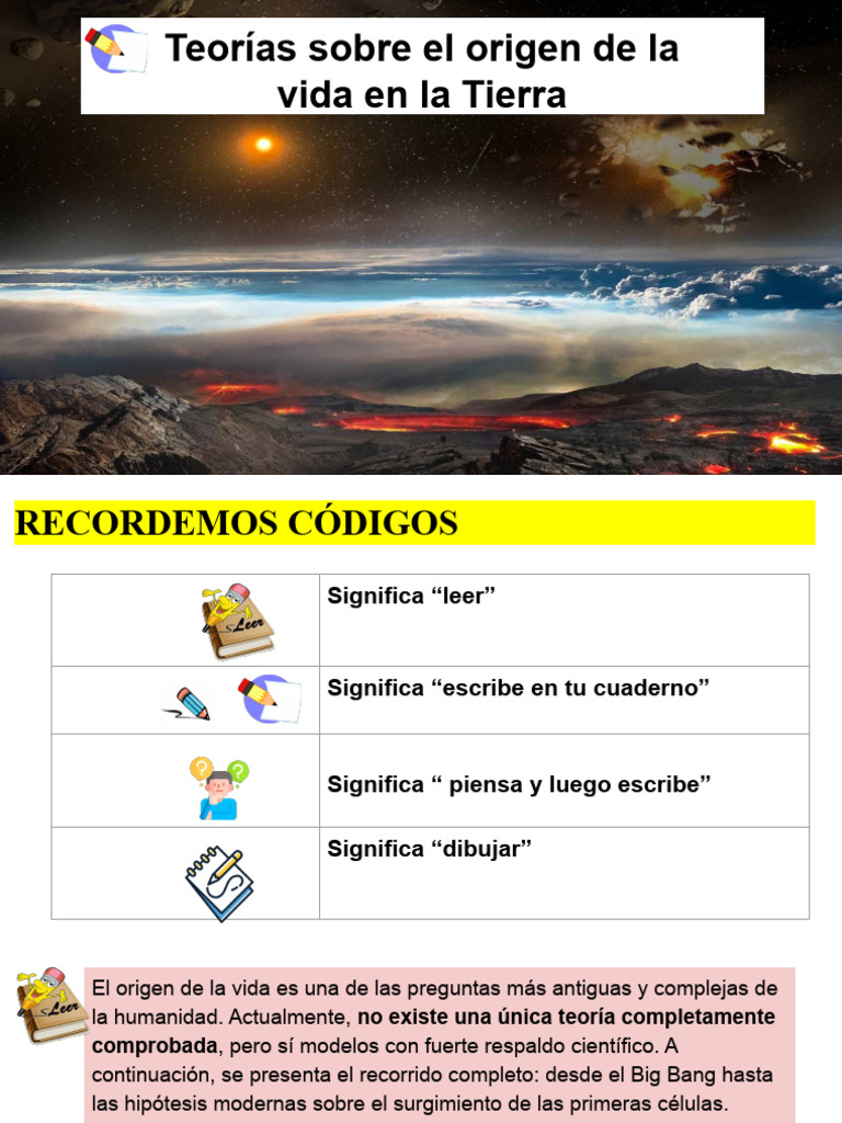 1M Teorias Sobre El Origen de La Vida | PDF | Abiogénesis | Biología