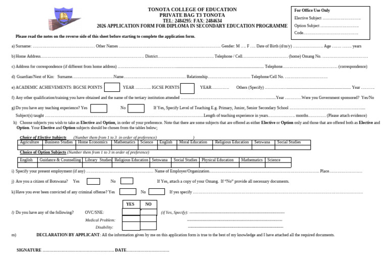 REVISED Application Form | PDF