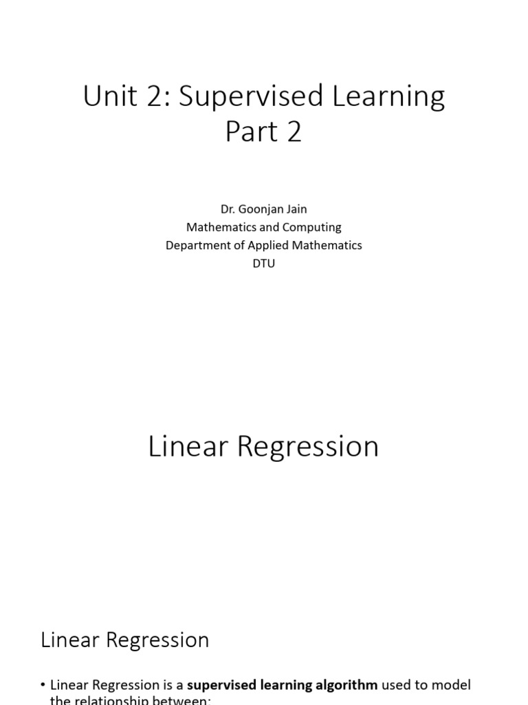 Machine Learning Notes Dtu Unit 2 Part 2 | PDF | Mean Squared Error ...