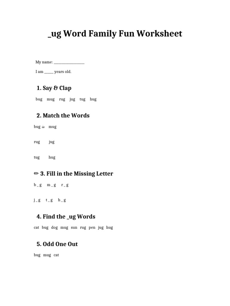 Ug Fun Enhanced Worksheet | PDF