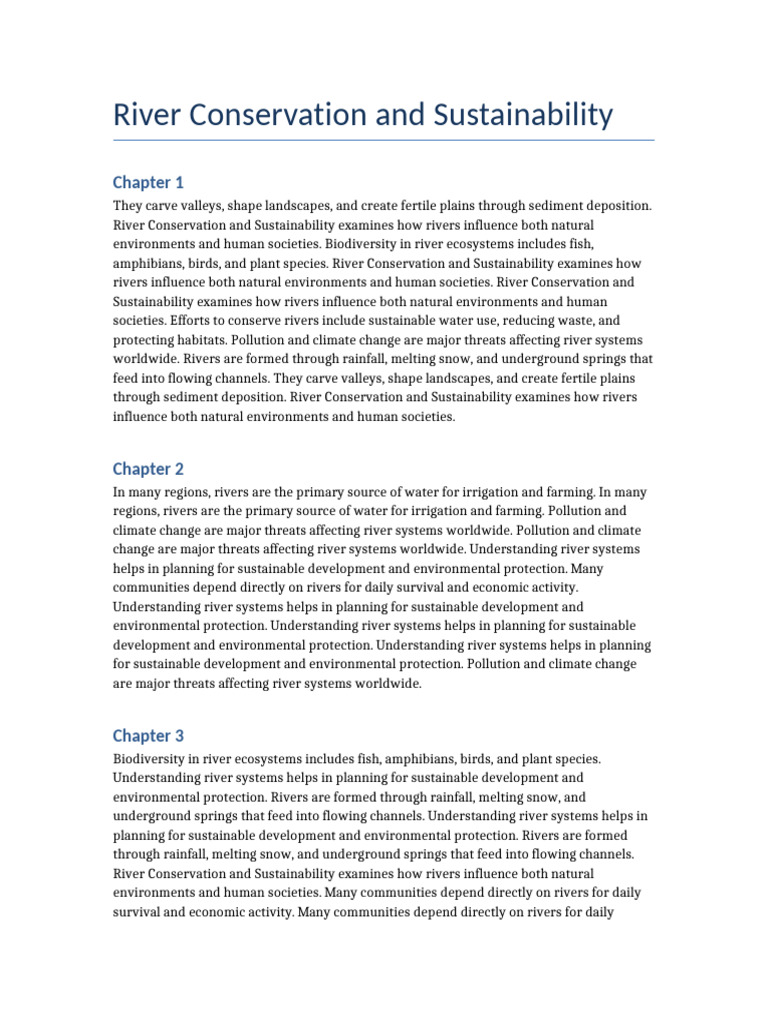 River Document 10 | PDF | River | Sustainability