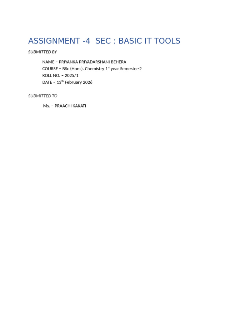 Assignment 4 Basic It Tools Sem 2 | PDF