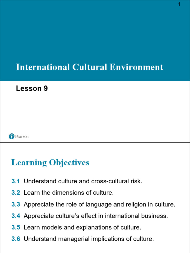Lesson 9 the Cultural Environment of International Business | PDF ...