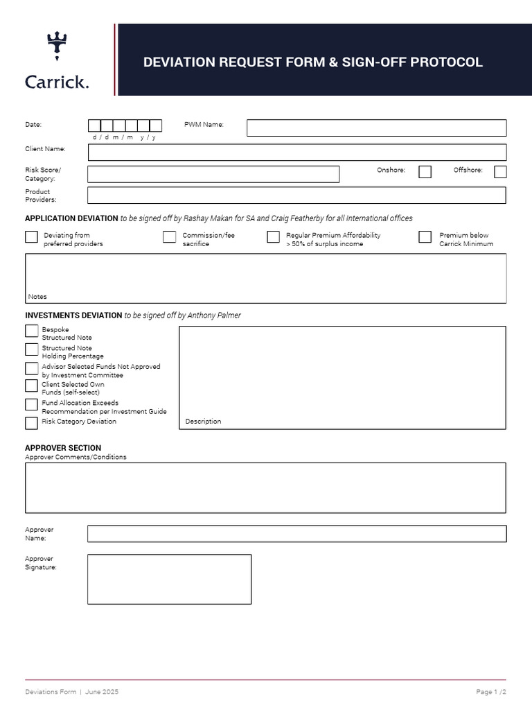 Deviation Request and Protocol July 2025 | PDF | Economies