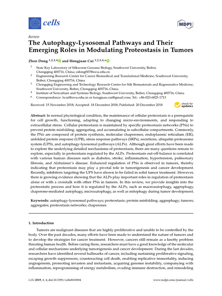 cells-08-00004-v2 | PDF | Autophagy | Proteasome