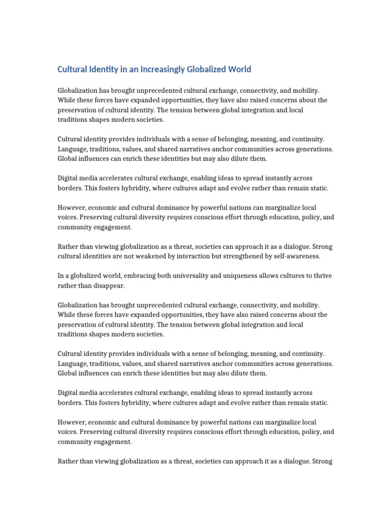 Cultural_Identity_Globalization | PDF | Cultural Globalization ...