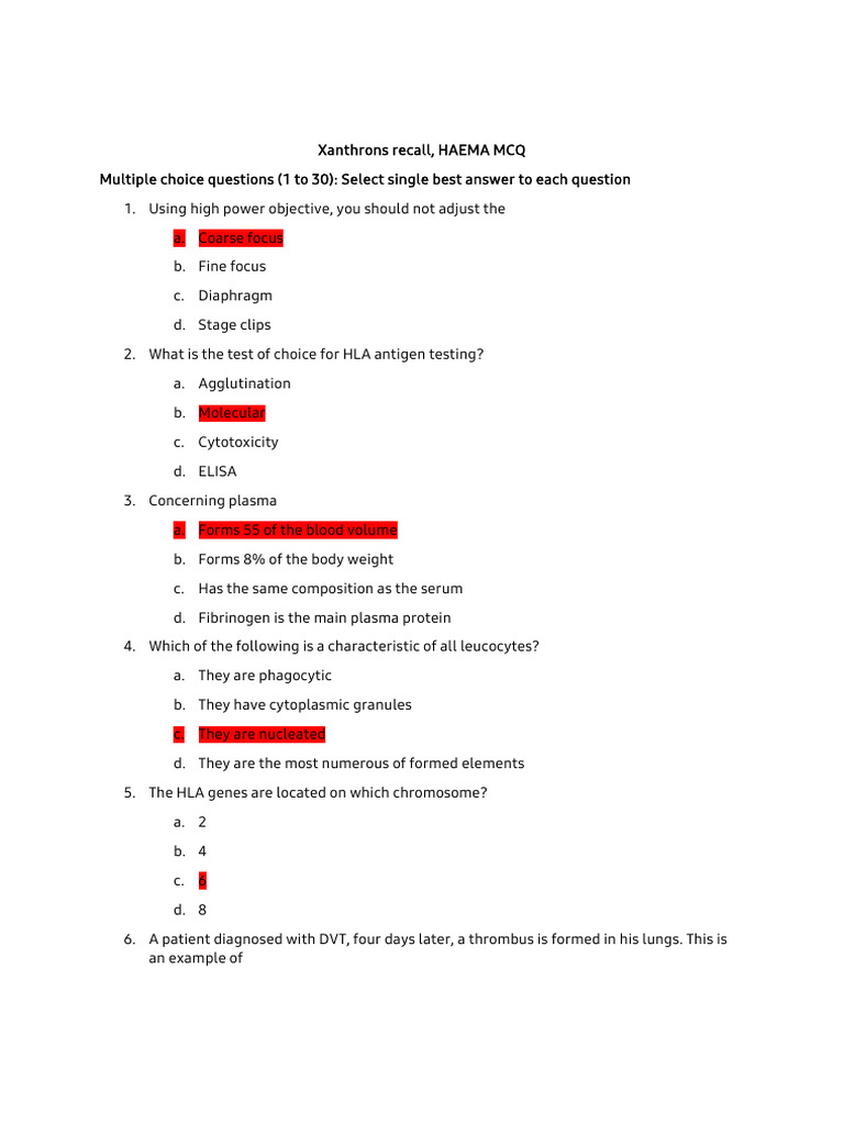 Xanthrons recall Hema | PDF | Coagulation | Anemia