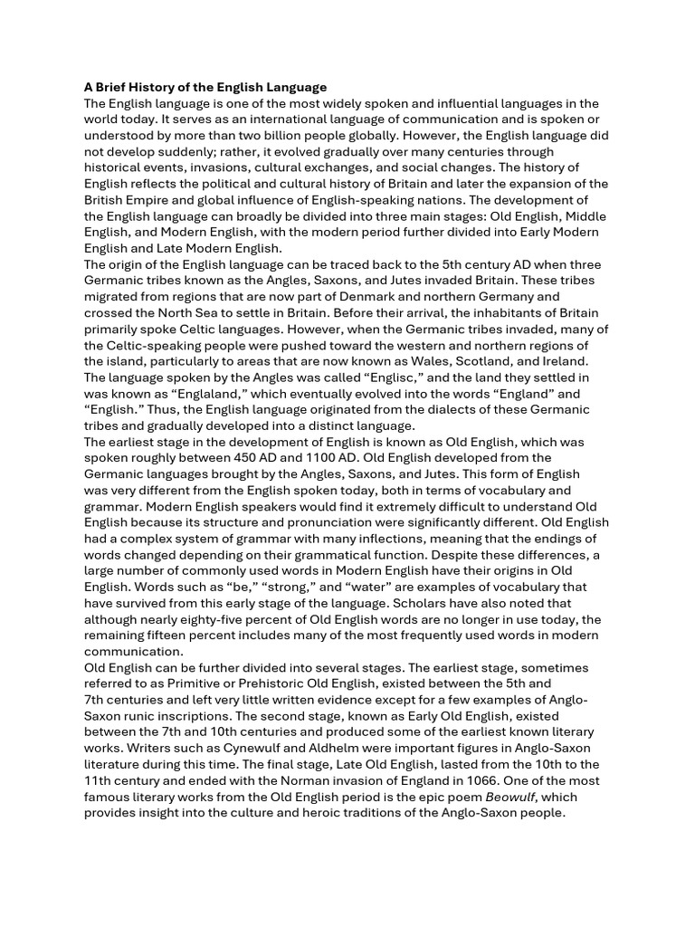 ENGLISH M 1 | PDF | English Language | Celts